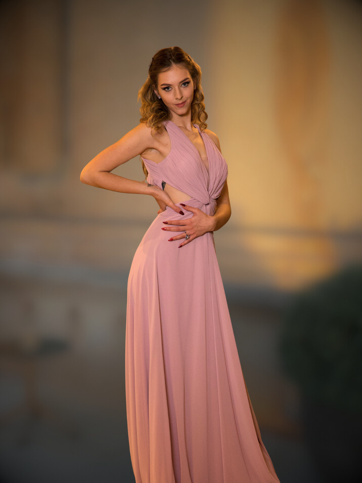 ВЕЧЕРНА РОКЛЯ FIORE ASHPINK
