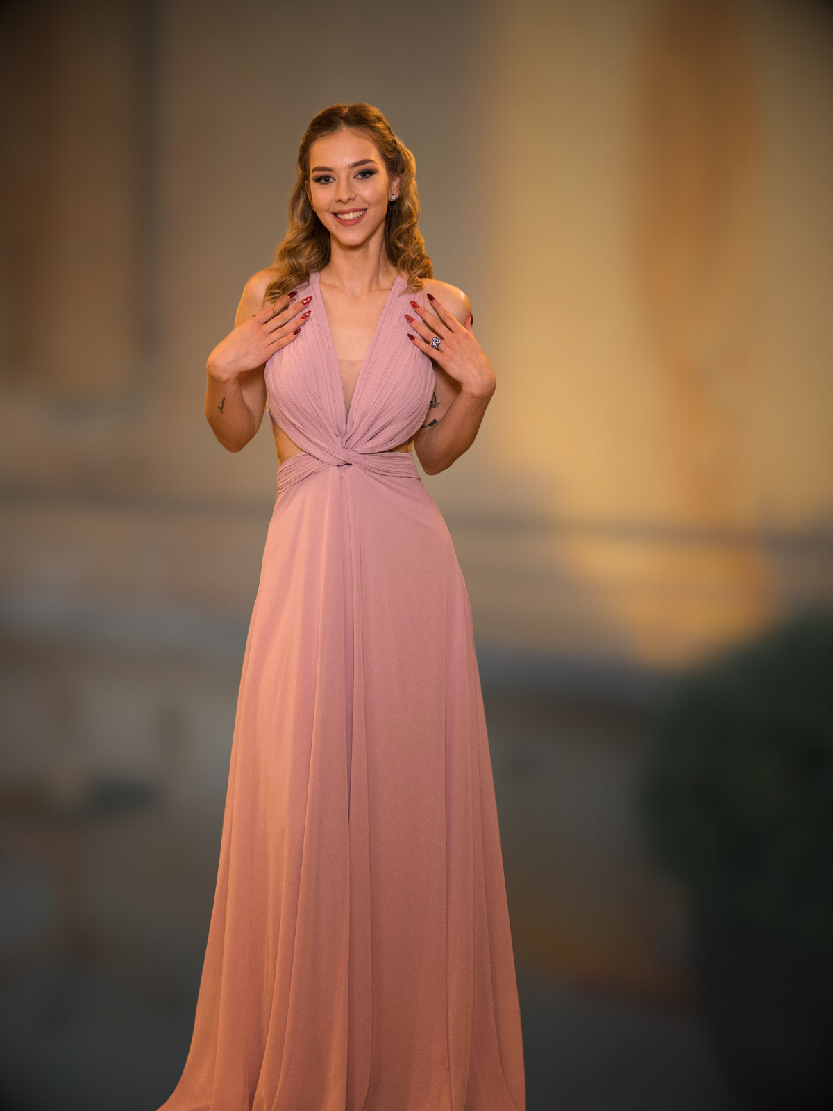 ВЕЧЕРНА РОКЛЯ FIORE ASHPINK