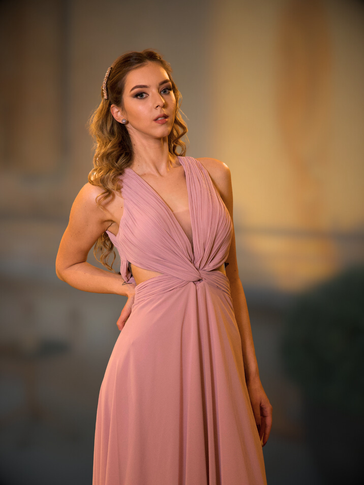 ВЕЧЕРНА РОКЛЯ FIORE ASHPINK